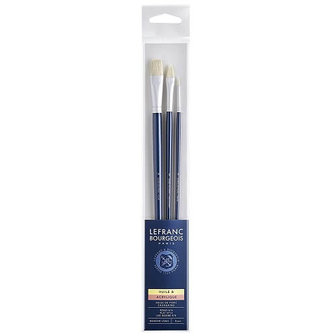 Lefranc &amp; Bourgeois Fine Oil brush Penselenset 2 Varkenshaar