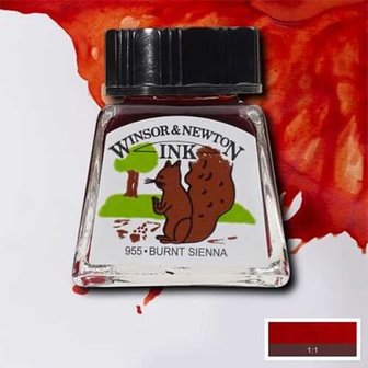 Winsor &amp; Newton Drawing Ink Burnt Sienna 14ml