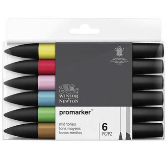 Winsor &amp; Newton Promarker Set Mid Tones