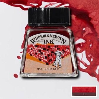 Winsor &amp; Newton Drawing Ink Brick Red 14ml