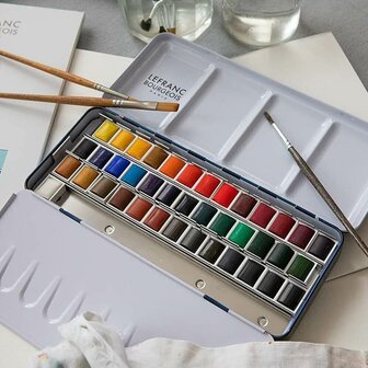 Lefranc &amp; Bourgeois Metal Pocket Box Aquarelset 40 napjes 2