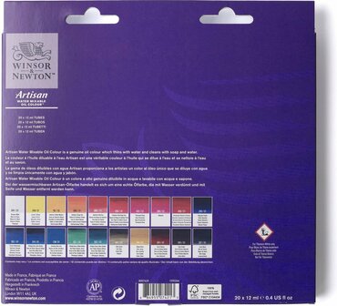 Winsor &amp; Newton Artisan Water Mixable Oil Colour 20x12ml 3