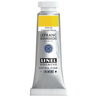 Lefranc &amp; Bourgeois Gouache Extra Fine Cadmium Medium Yellow 162 14ml