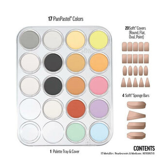 PanPastel Metallics Pearlescents Mediums Set 17 Pans 9ml B
