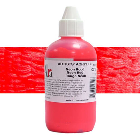 ARA Artist Acrylverf Neon Set 6x100ml Rood