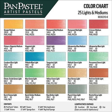 PanPastel Light & Medium Set 25 Pans C