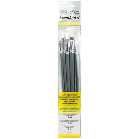 Winsor & Newton Foundation Acrylverf Lange Penselen Set 5