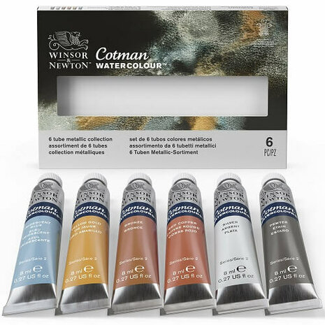 Winsor & Newton Cotman 6 Tubes Metallic Collection 6x8ml 