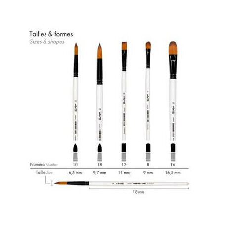 Darwi Acrylverf Penselen Set Medium 1 B