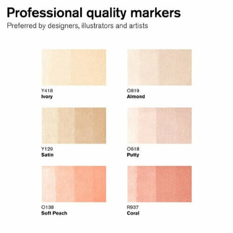 Winsor & Newton Promarker Set Skin Tones 1 B
